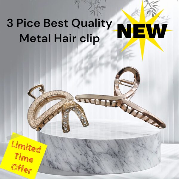 3 PIECE METAL HAIR CLIP