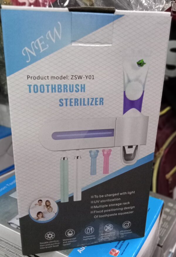 (NW00093) UV Smart Toothbrush Sterilizer Holder and Toothpaste Dispenser - Image 2