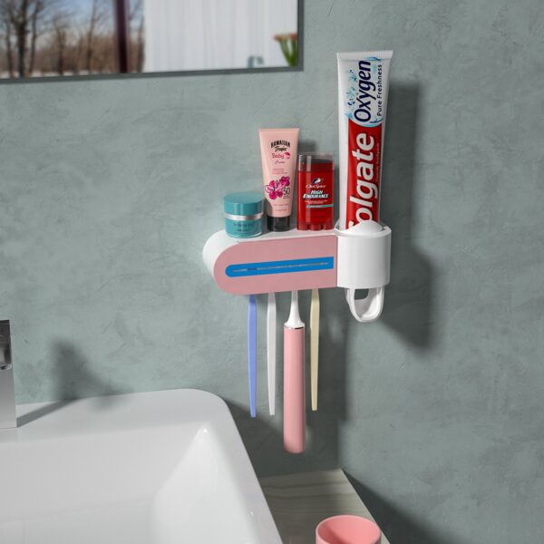 (NW00093) UV Smart Toothbrush Sterilizer Holder and Toothpaste Dispenser