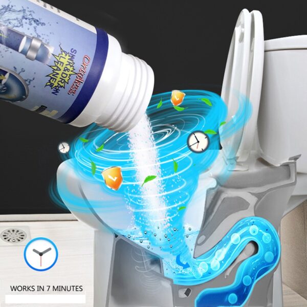 Powerful Toilet & Sink Clog Remover Drain Cleaner Powder, Pipe Quick Foaming Pipeline Dredger Toilet Clogging Dredging Powder, Drain Pipe Dec-logger Pipeline Dredger (110 Gram)
