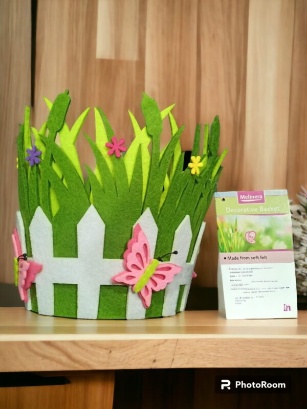 (NW0002) Butterfly Round Candy Bucket /  Storage Basket Easter Gift Basket